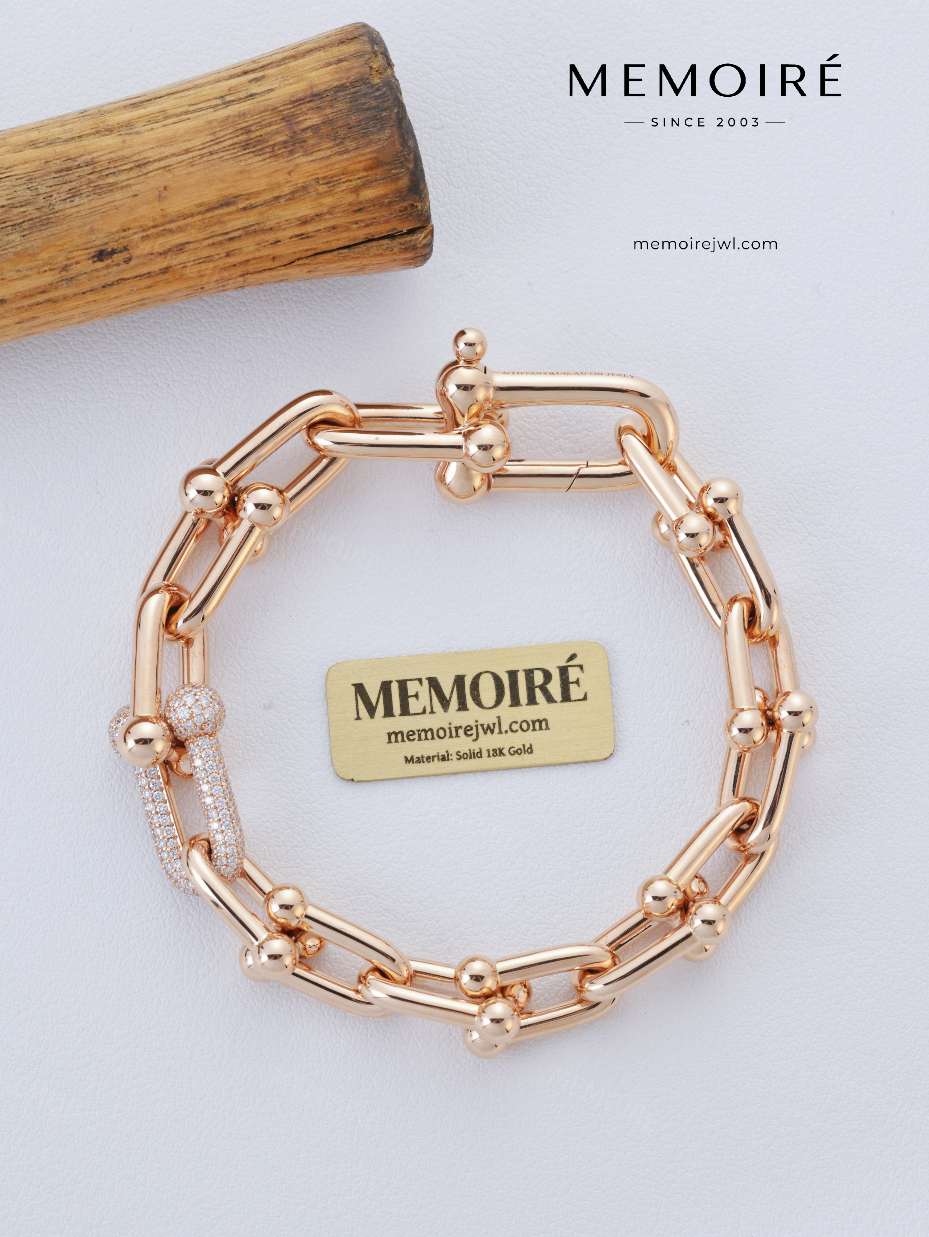 MEMOIRÉ 18K Rose Gold Medium Heart Bracelet